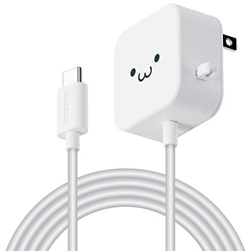 ELECOM AC Charger 12W C to C Cable Integrated 2.5m for Smartphones and Tablets
