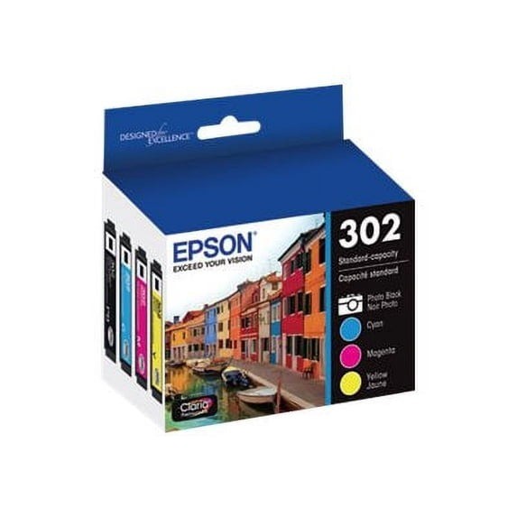 Epson 302 T302520-S Ink Cartridges C/M/Y/PB 4-Pack 