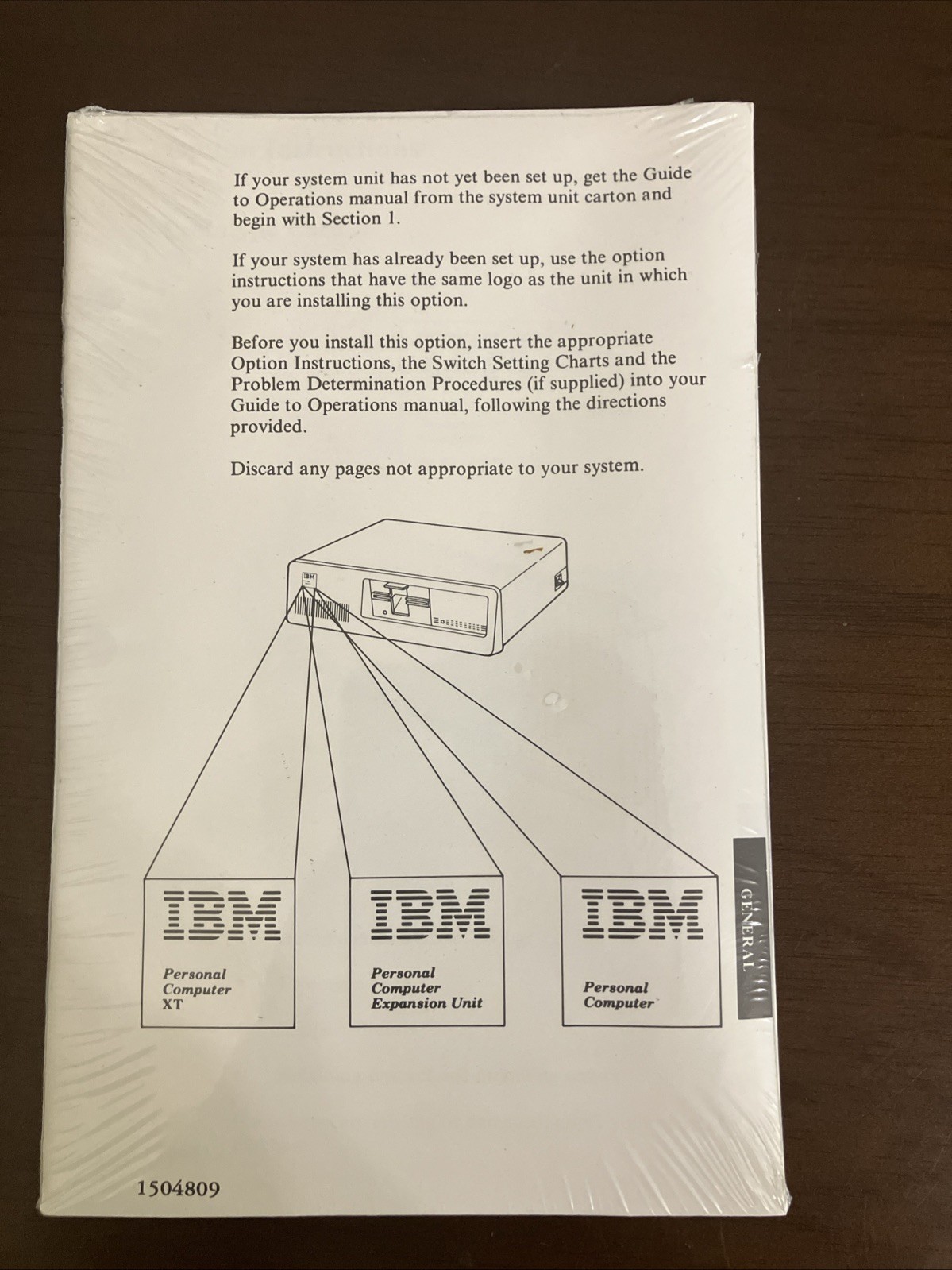 Vintage 1980 IBM Personal Computer Options Instruction  Guide # 1504809. Sealed