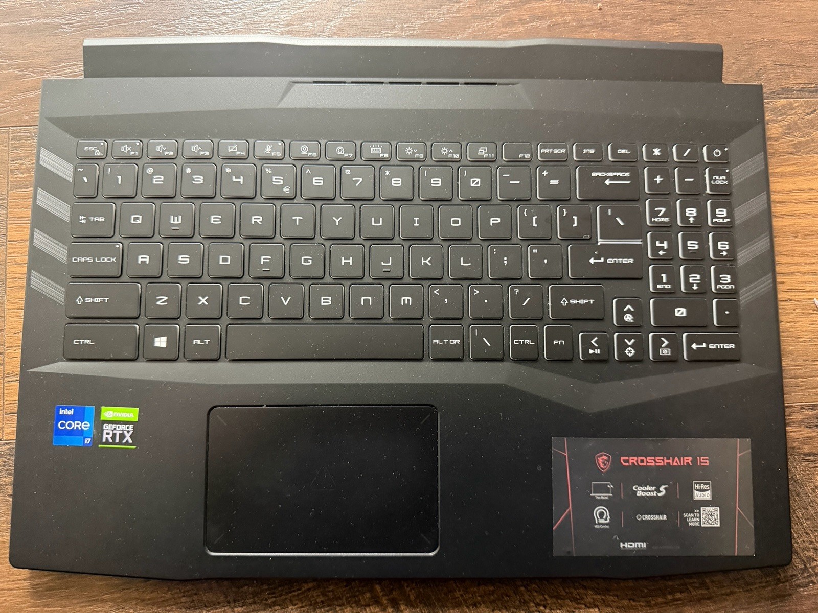 MSI Pulse GL66 MS-1581 Palmrest Keyboard Touchpad 307-581C221-D37 OEM