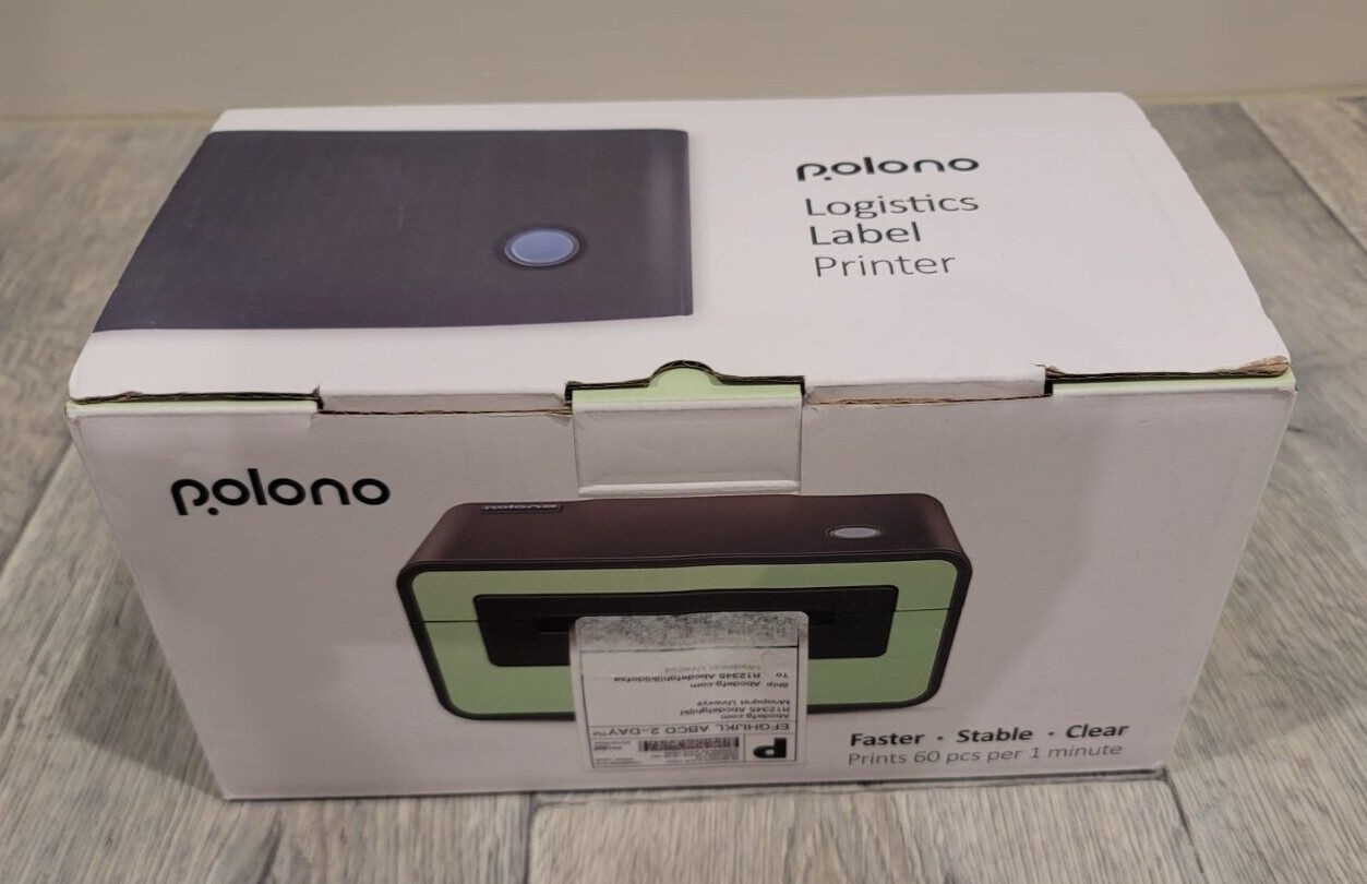 Polono PL60 Direct Thermal Label Printer Compatible With Windows & Mac In Black