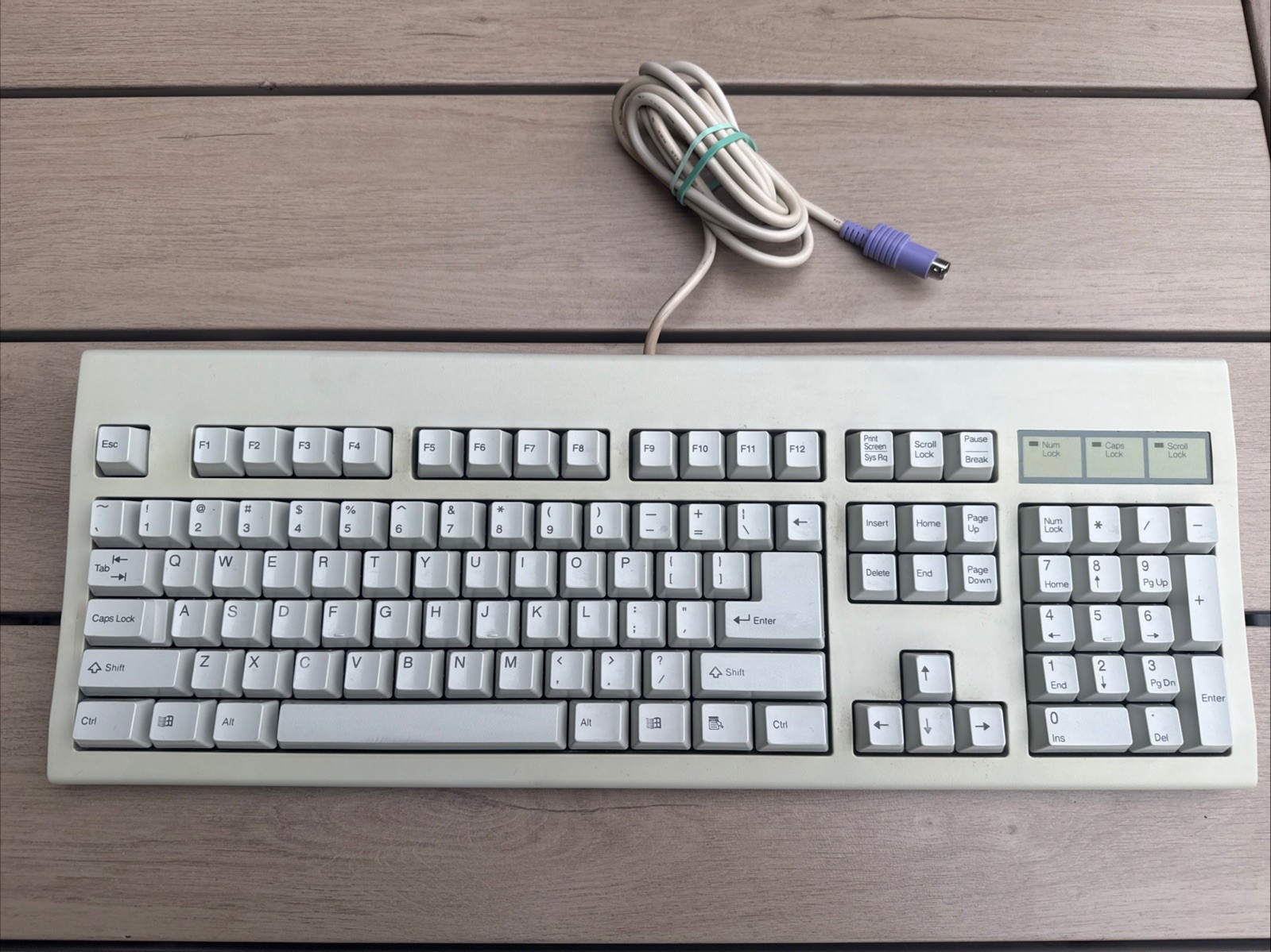 Vintage Samsung SEM-C9V2 Mechanical Keyboard PS/2 White Retro PC (Tested- Works)