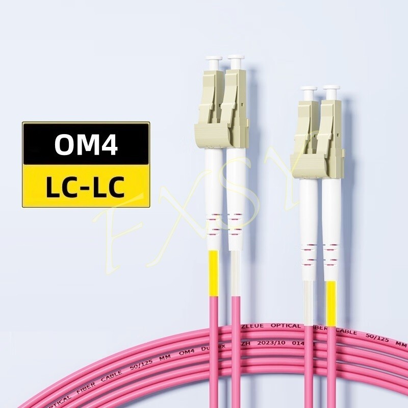 5Pcs 1m 2m 3m 5m 8m 10m 15m LC UPC to LC UPC Duplex OM4 Fiber Optical Patch Cord
