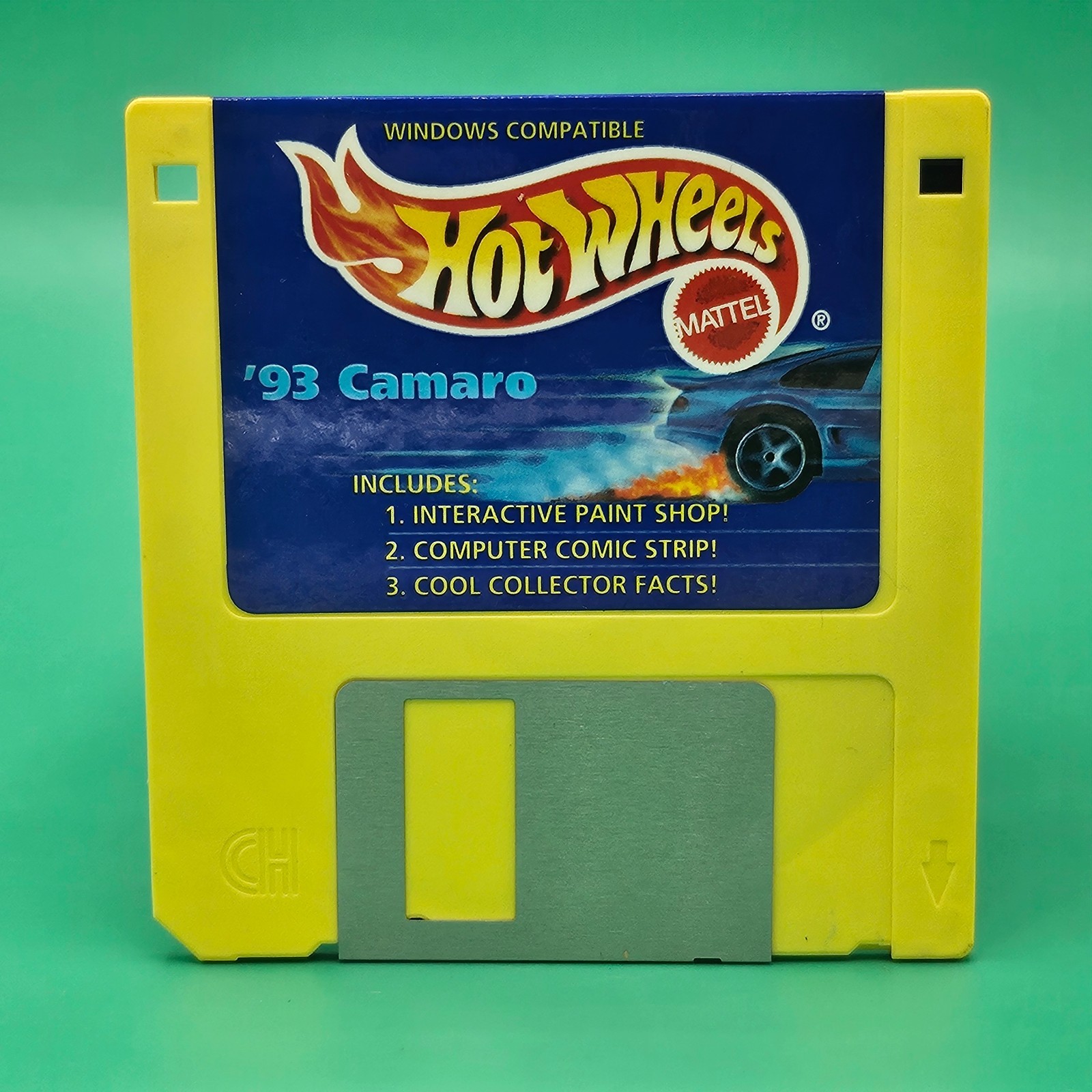 Vintage Hot Wheels 93 Camaro Car Computer 1.44 MB Floppy Disk Software TESTED