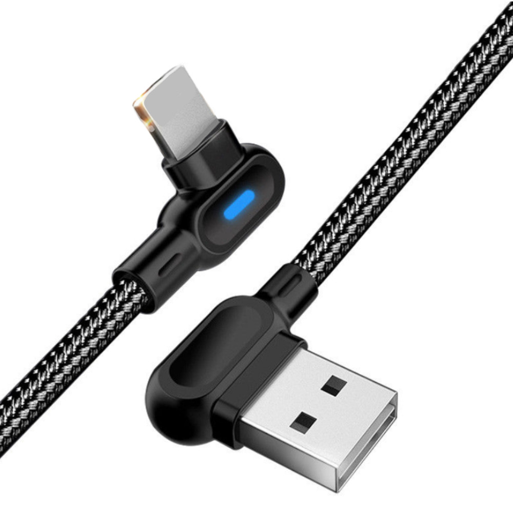 90 Degree USB Cable 3/6FT Fast Charger Charging Cord For iPhone 8 XR 11 12 13 14