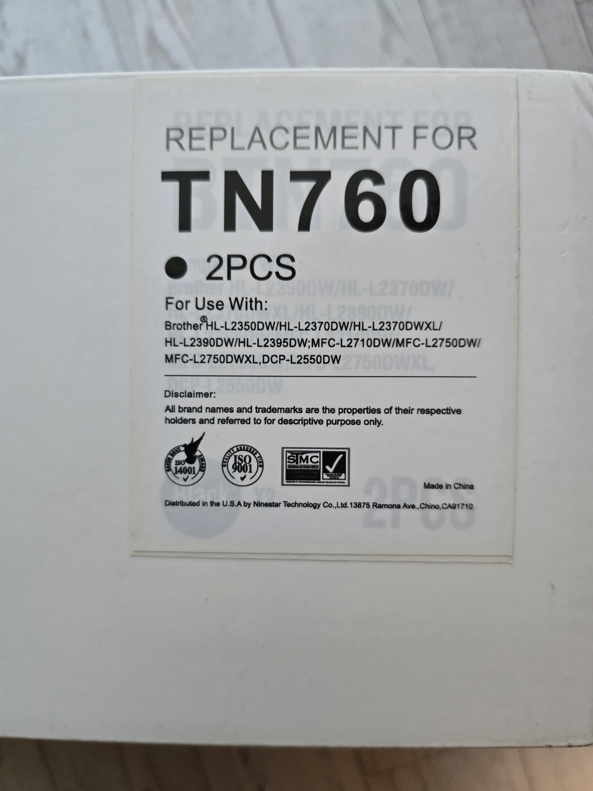 TN760 High-Yield Compatible Black Toner Cartridge for Brother Printer - Sealed