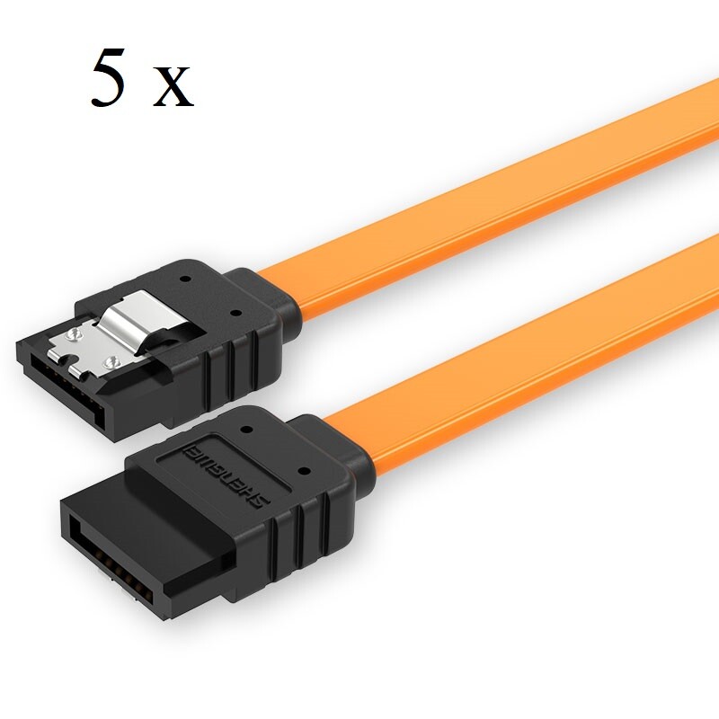 5 x SATA 3.0 SATAiii 6Gb/s Data Cable Wire 14" For HDD Hard Drive SSD Orange US