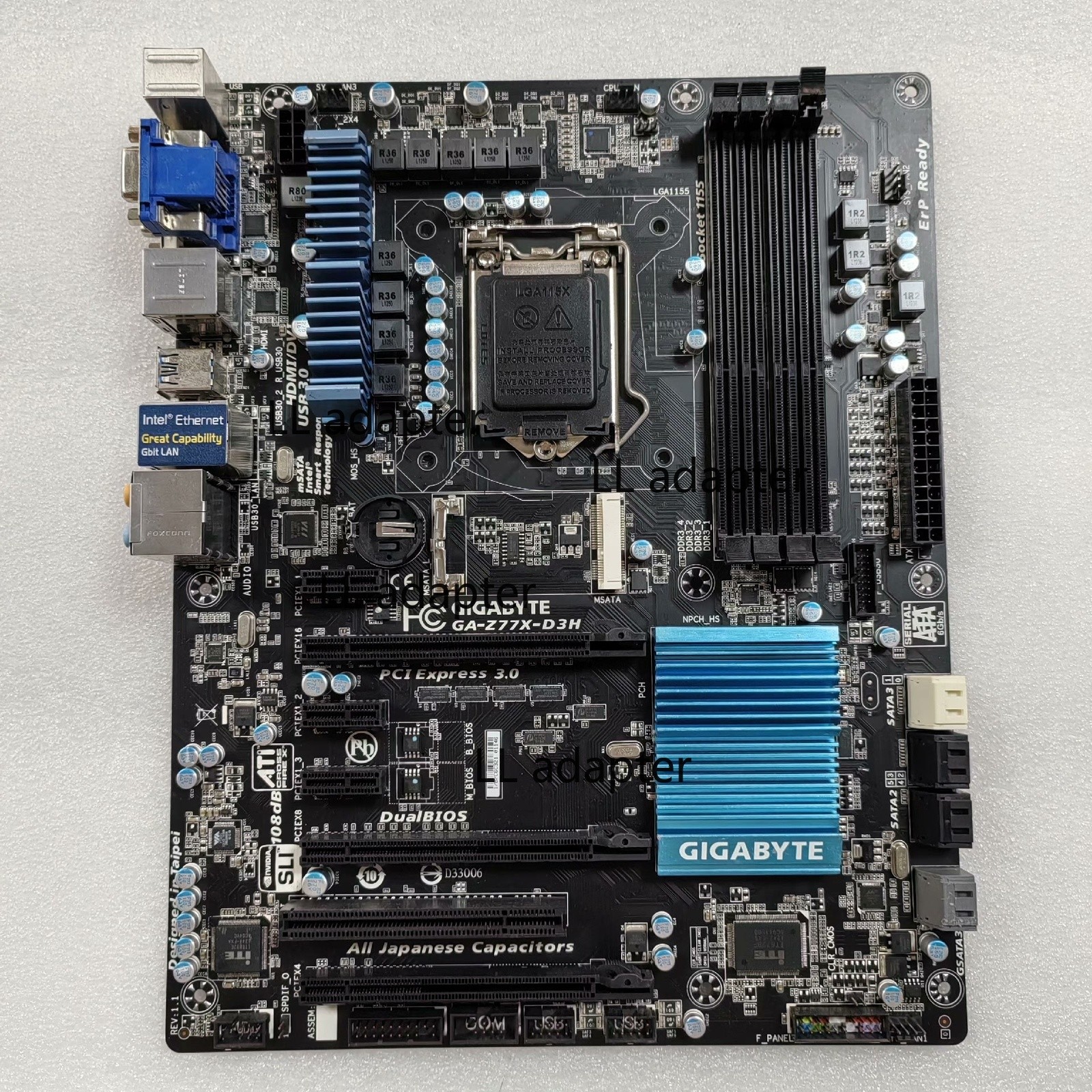 FOR GIGABYTE GA-Z77X-D3H DDR3*4 LGA 1155 32GB HDMI VGA DVI Motherboard Test OK