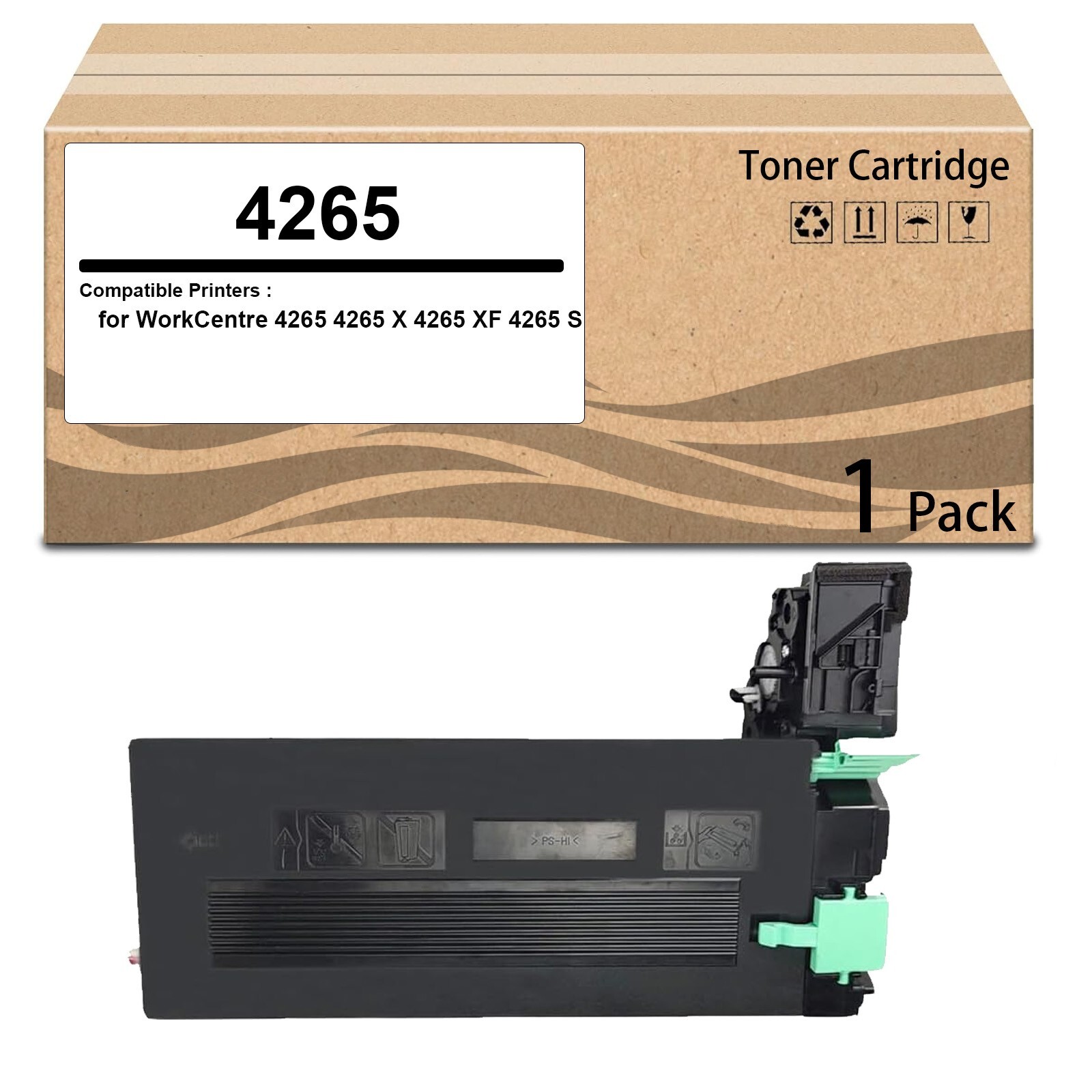 1 Pack 106R02734 High Yield Black Toner Cartridge Comatible for WorkCentre 4265
