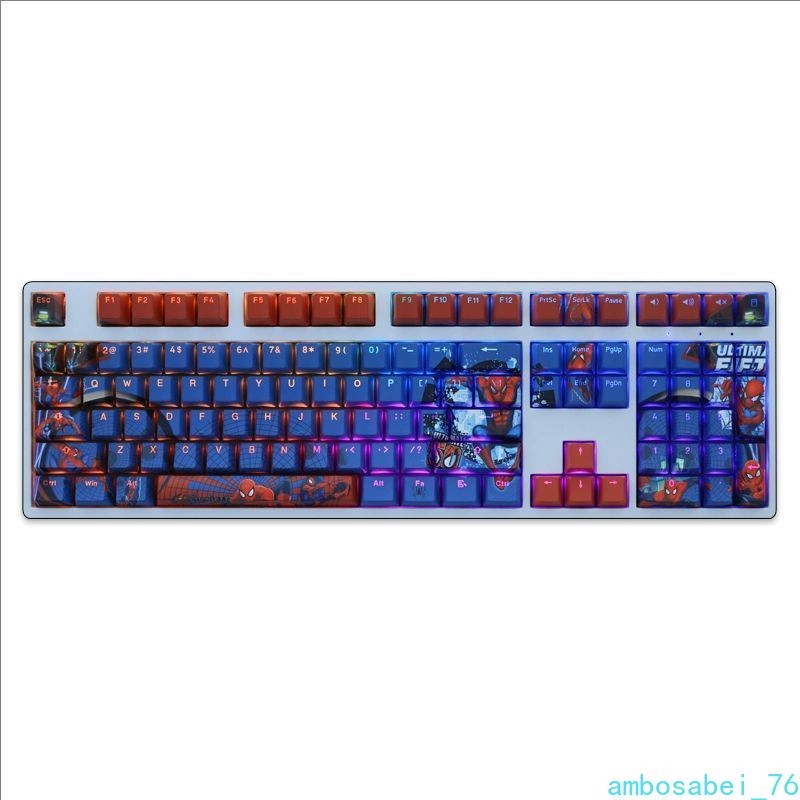 Marvel Universe SpiderMan Sh-Through  Keycaps 5-Sided Dye-Sublimation 108KeySet