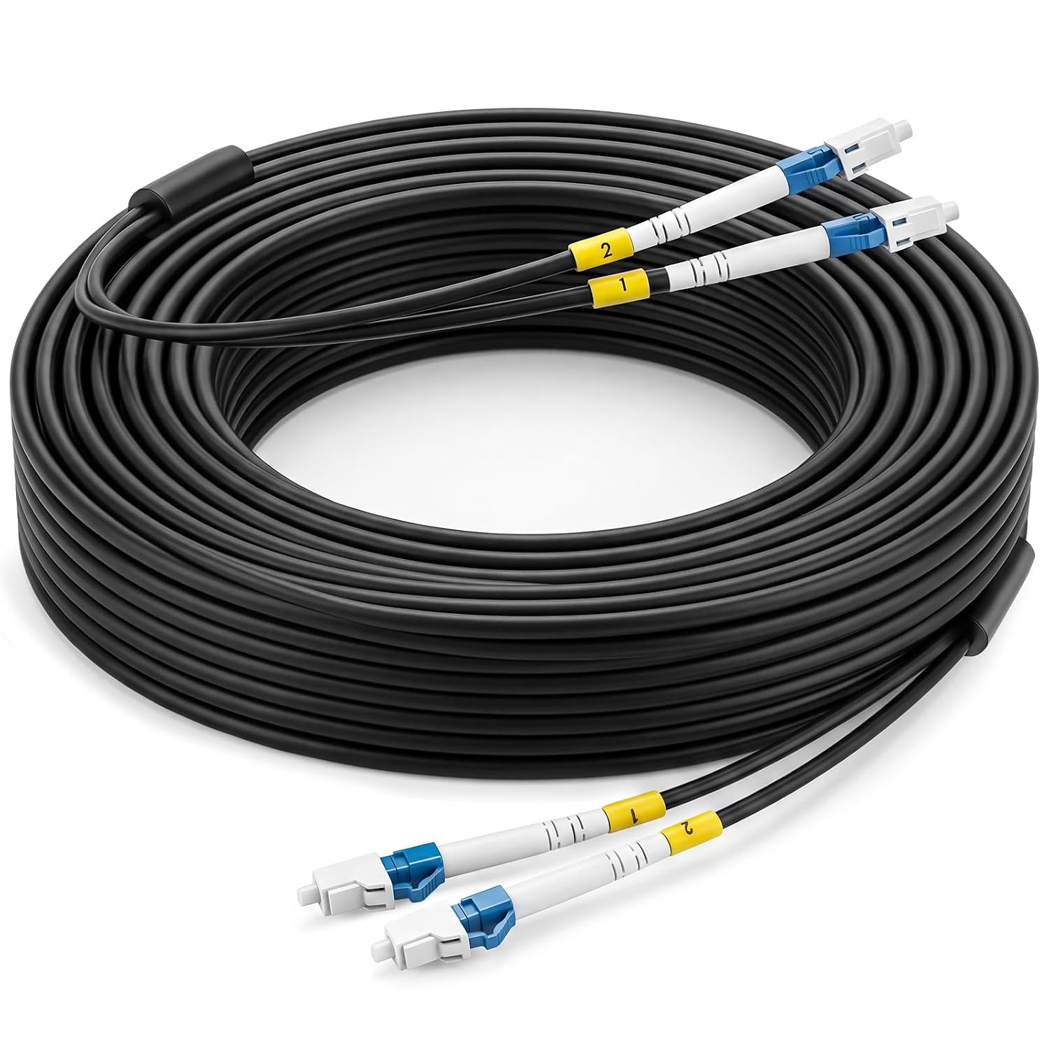 164Ft (50 Meters) Fiber LC to LC Outdoor Armored Fiber Optic Internet Cable with