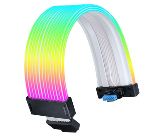 LIAN LI Strimer Plus V2 Wireless ARGB 12+4-Pin GPU Cable White