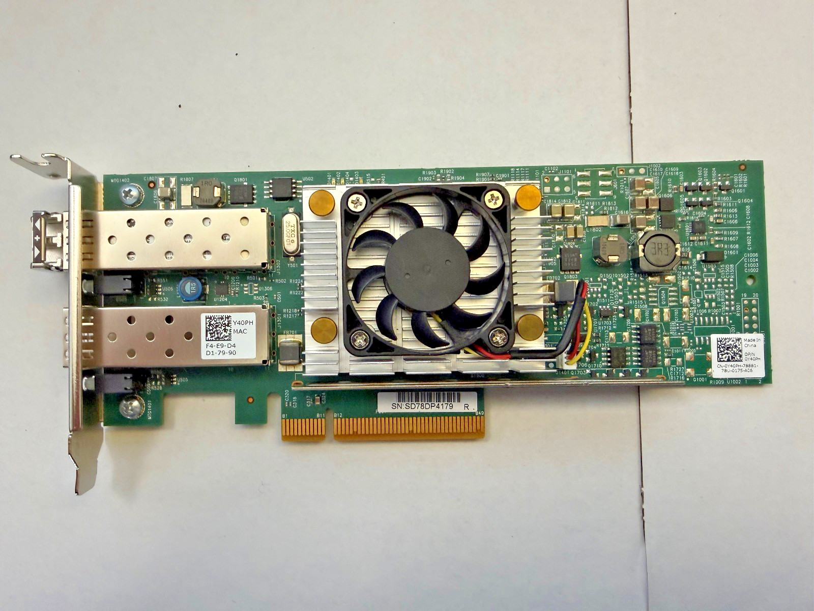 Dell Y40PH Broadcom 57810S DP SFP+ 10Gb Converged Low Profile Network Card & SFP