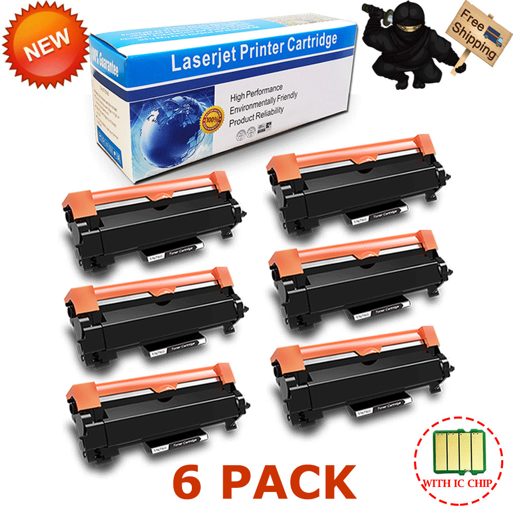 6Pcs Compatible Toner TN770 With CHIP for Brother HL-L2370DWXL Printer