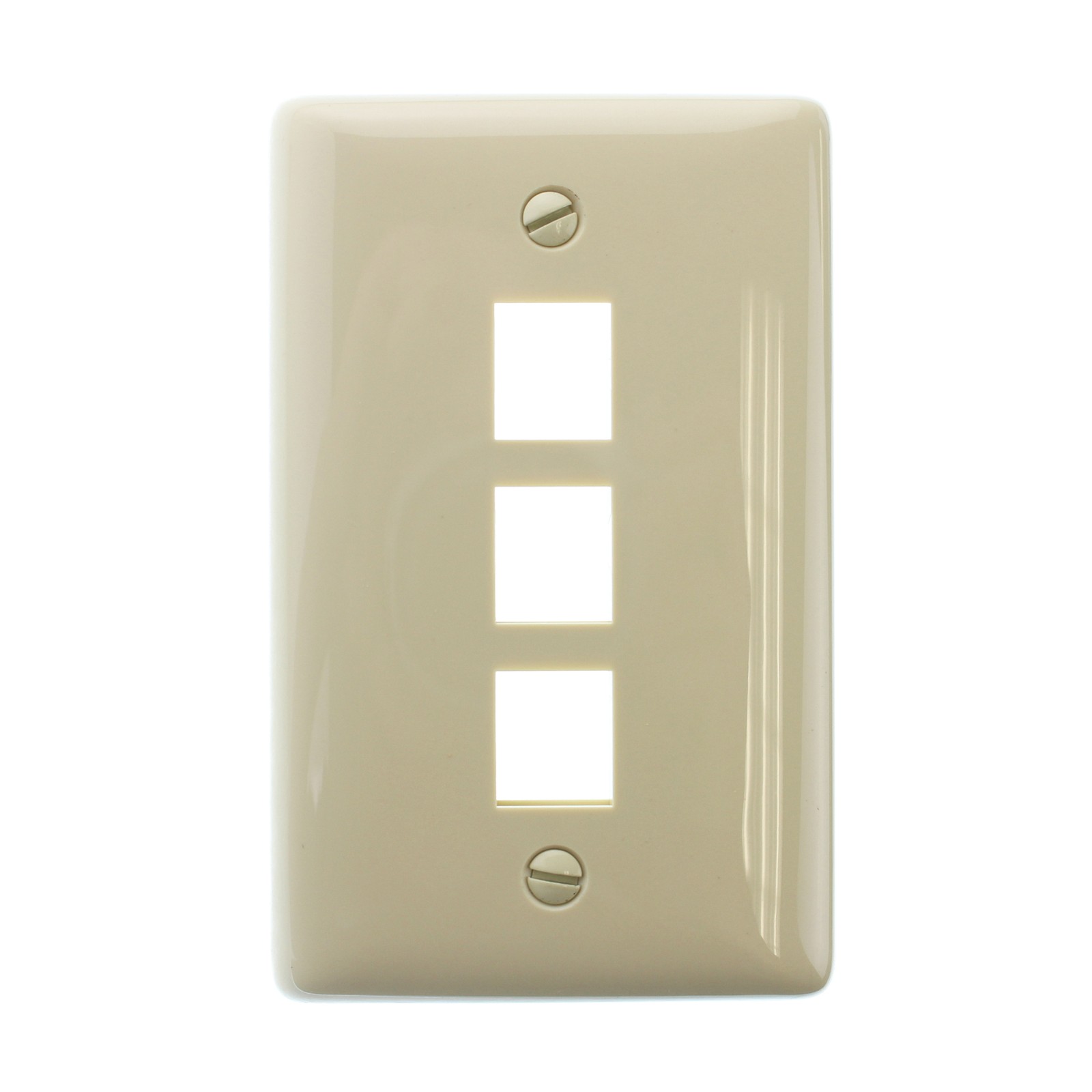 HUBBELL NSP13I NETSELECT FACE-PLATE, MODULAR, 1-GANG, 3-PORT, IVORY