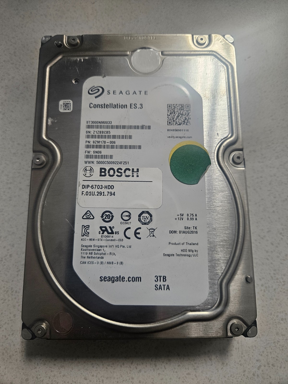 Seagate Constellation 3TB 3.5" SATA Desktop Hard Drive HDD ST3000NM0033
