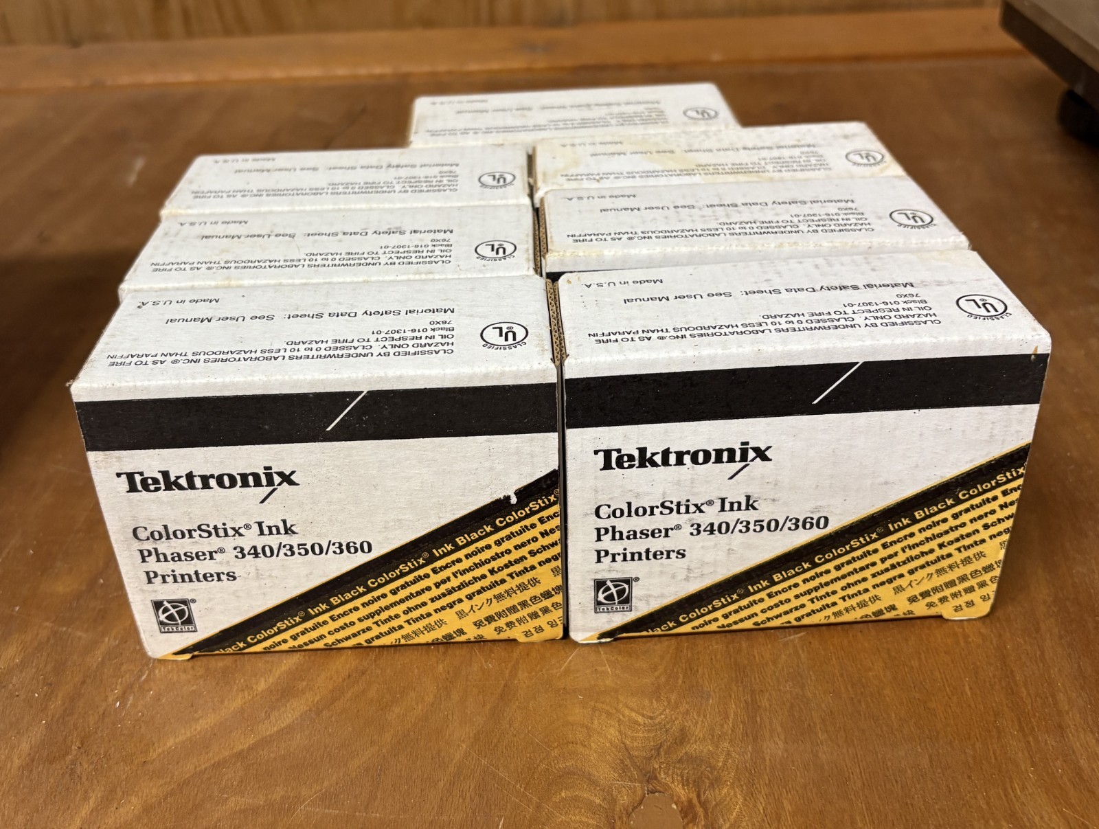 7 ea. Tektronix ColorStix Ink Black Ink, Part #016-1307-01, Phaser 340/350/360