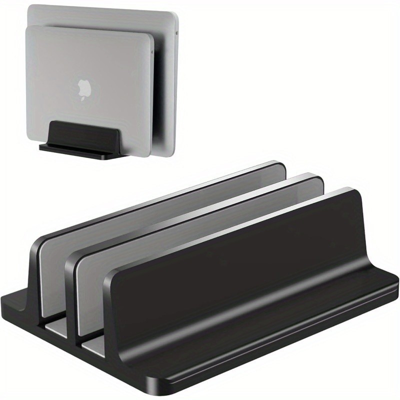 For MacBook Adjustable Dual Slot Vertical Aluminum Laptop Desk Stand Holder