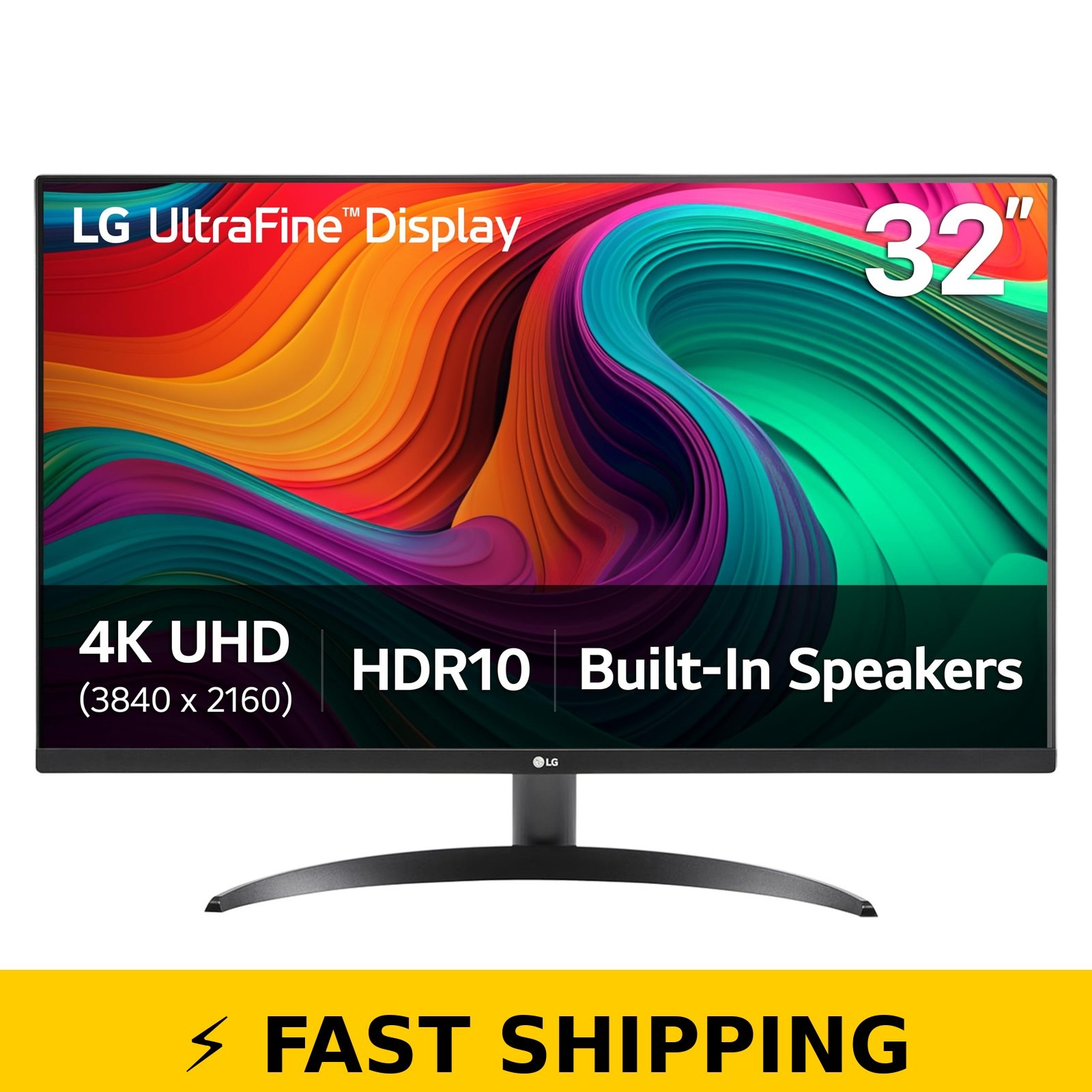 LG 32UR500K-B 32" 4K UHD Monitor - HDR10, Built-in Speakers, Black