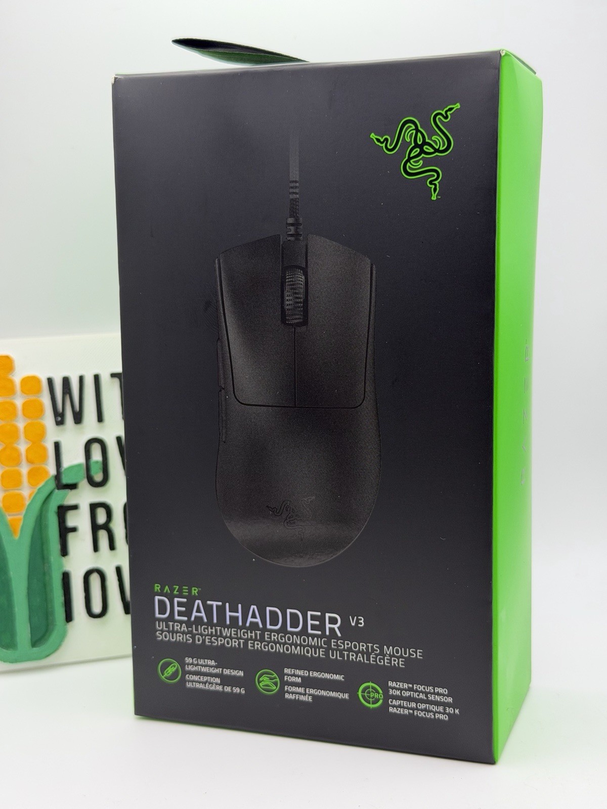 Razer DeathAdder V3 Ultra Lightweight Wired Optical Gaming Mouse. New-Sealed 