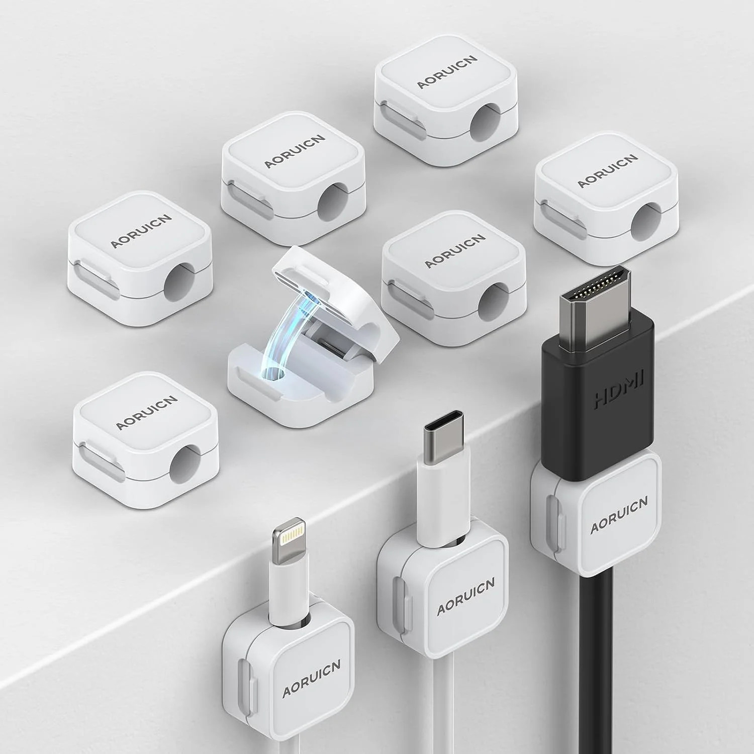 10 Pack Magnetic Cord Organizer, Magnetic Cable Clips for Desk Cable Management,