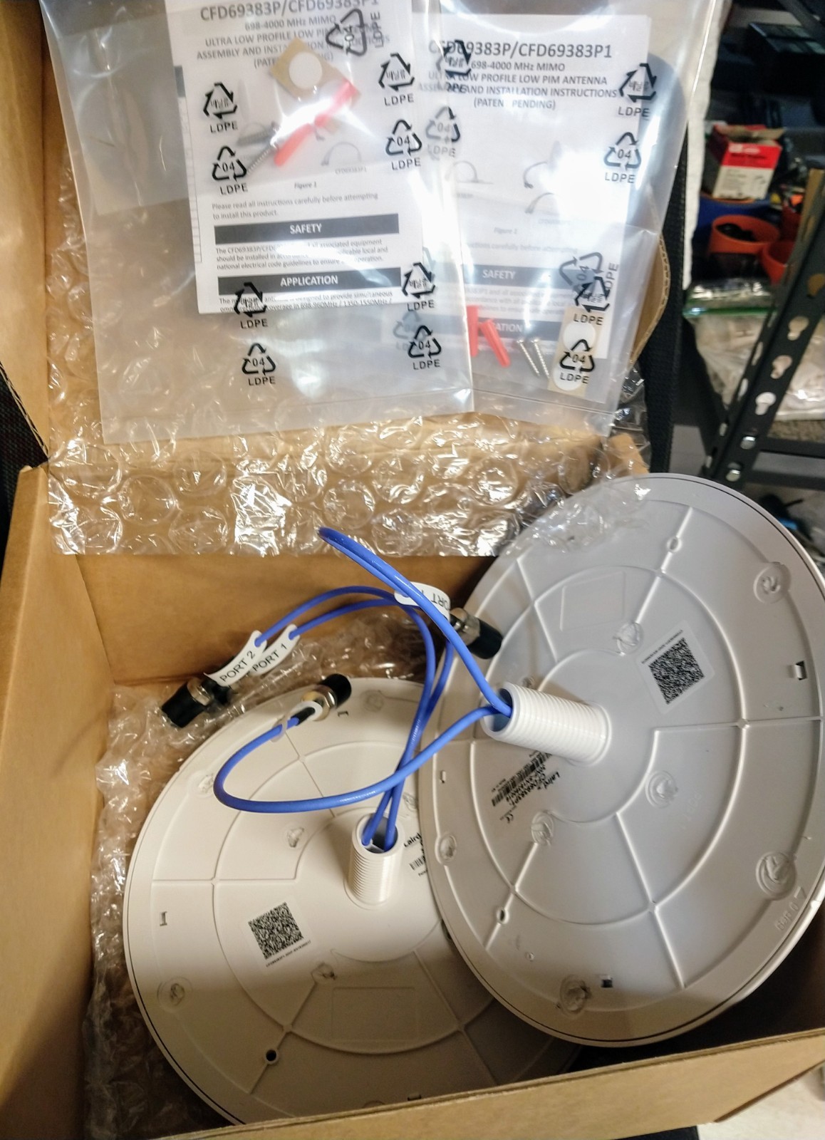 Laird CFD69383P1-30NF Remanufactured Low PIM Ceiling Mnt Ant's Double Port 2Pack