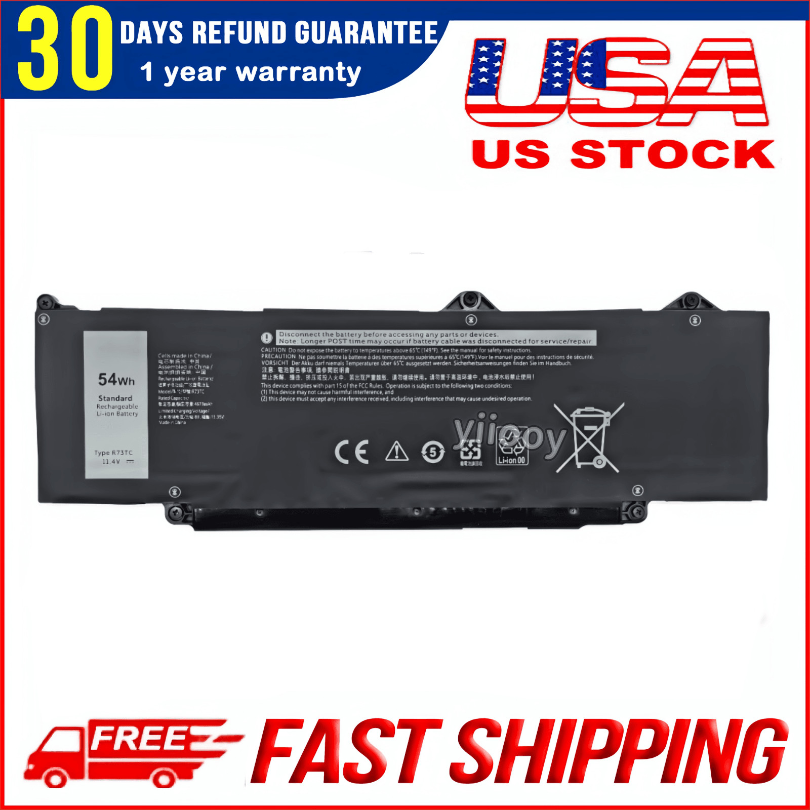 New R73TC DR02P Battery For Dell Latitude 3340 3440 3540 3480 3580 5340 5540