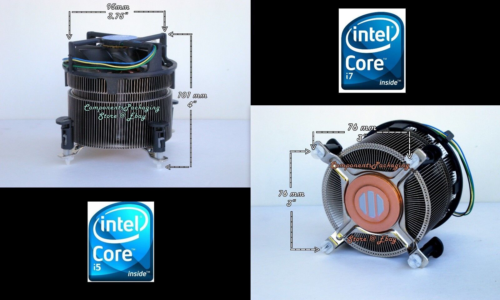 Core i7 High Performance 130W CPU Cooler Heatsink For Socket LGA115X CPU 4