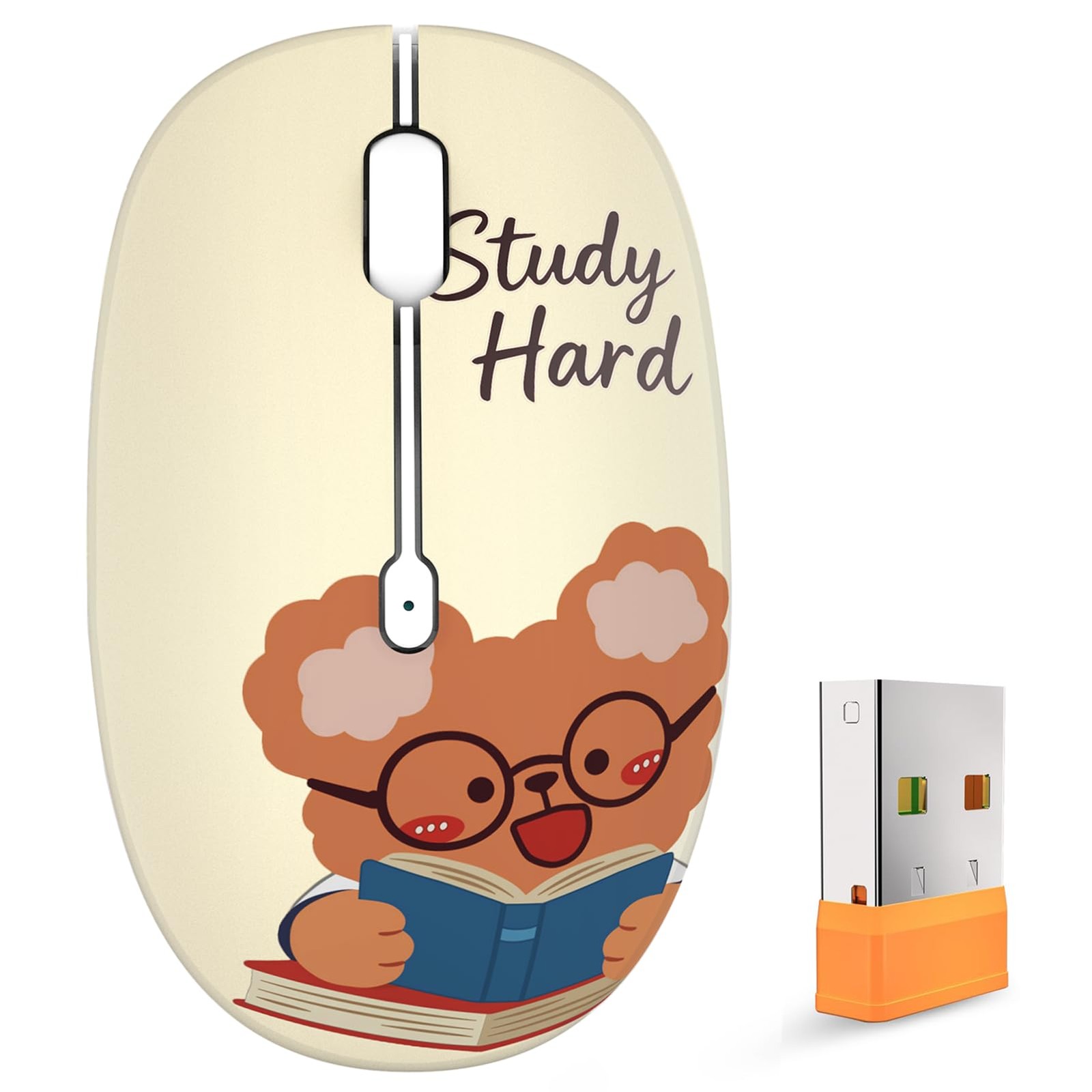 Cute Cartoon Silent Wireless Mouse, Dual Mode Bluetooth & USB 2.4G