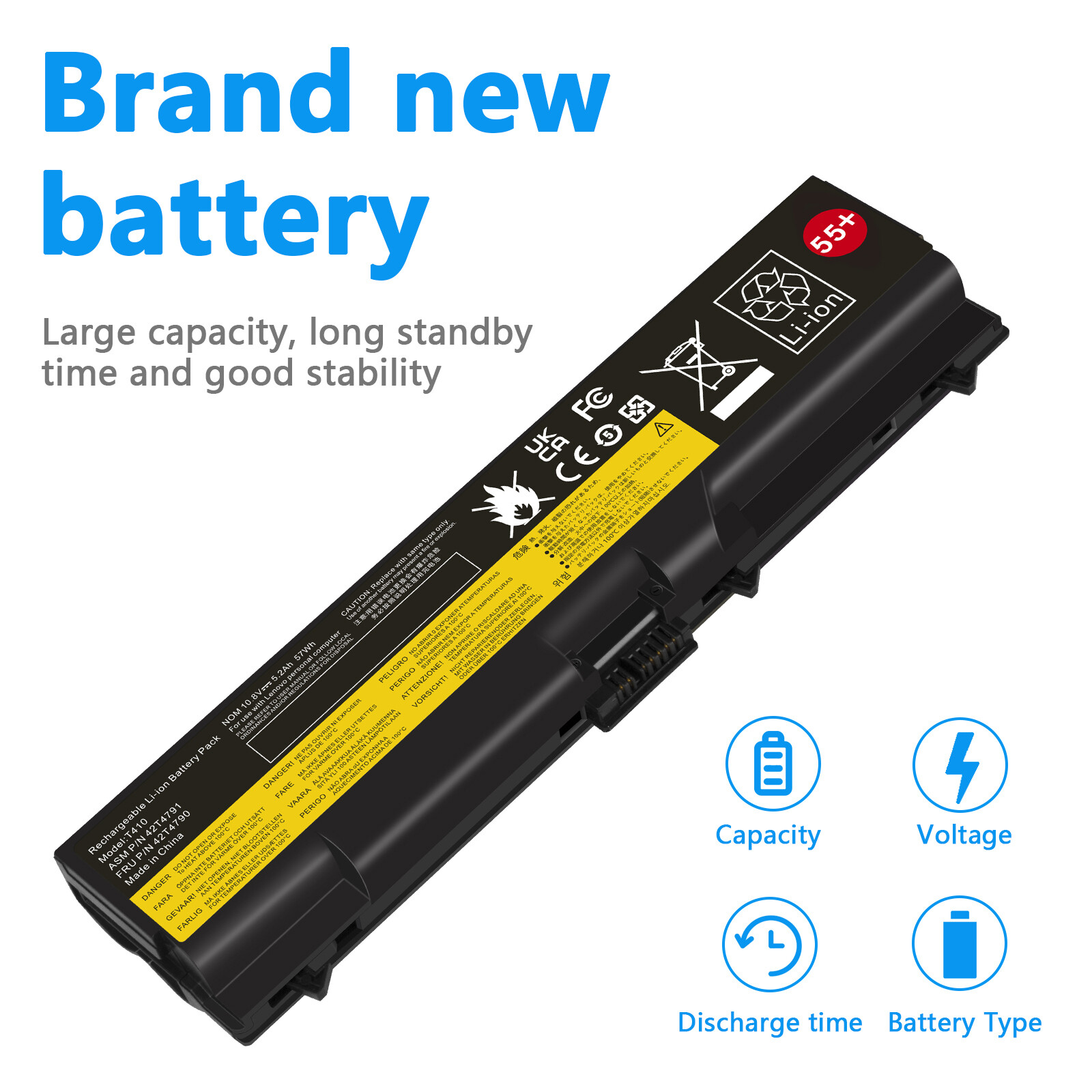 55++ 6/9Cell Battery for ThinkPad T410 T420 T510 T520 SL410 SL510 E420 E425 E520