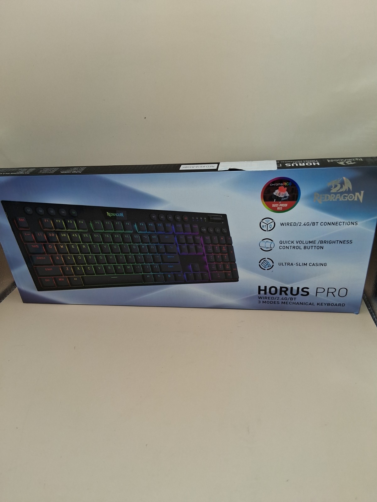 Redragon Horus Pro Keyboard 2.4G/BT/or Wired Mechanical Gaming K618 - Open Box