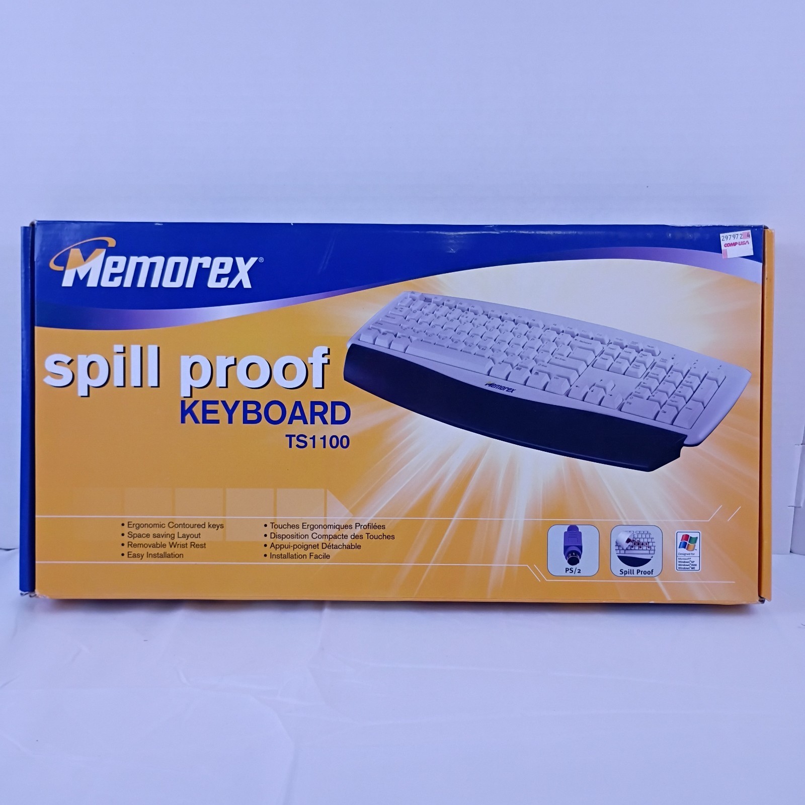 Memorex Spill Proof Keyboard TS1100 PS/2 Designed for Windows New in Box