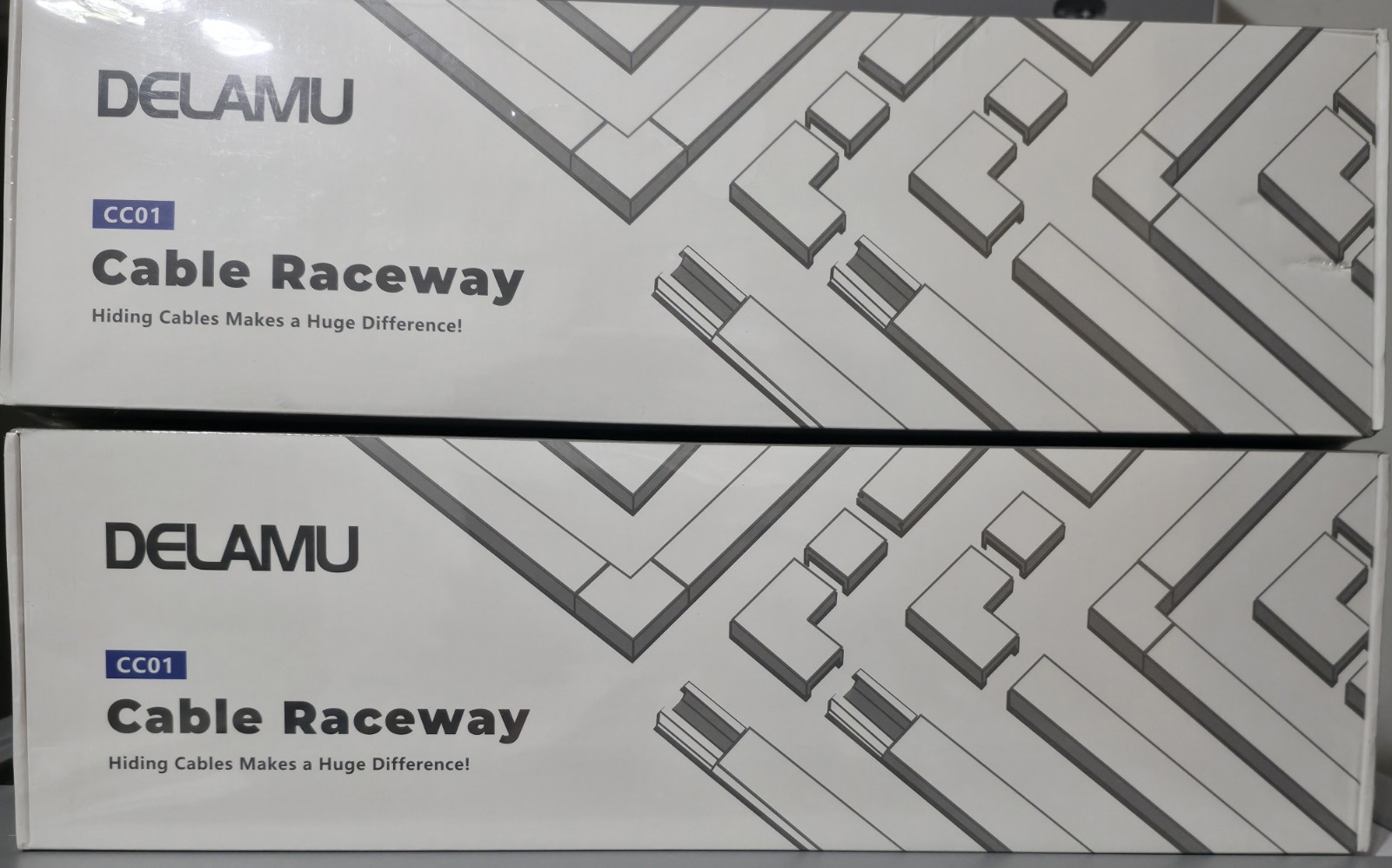 LOT OF TWO DELAMU CC01 CABLE RACEWAY - BRAND NEW IN SEALED BOXES