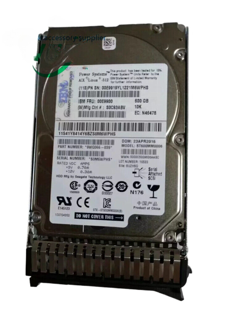 NEW IBM ESD5 00E9900 00E9919 00E9920 600GB 10K SAS 2.5'' Power8 Hard Drive HDD