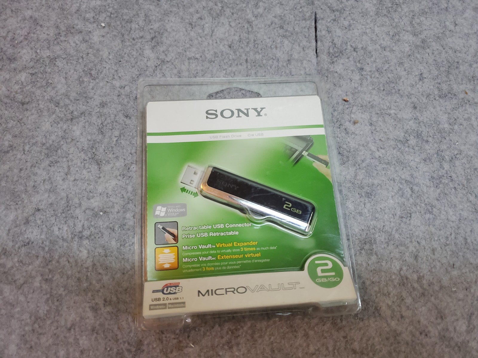 Sony MicroVault Plus USB 2.0 Flash Drive 2GB Virtual Expander USM2GJ