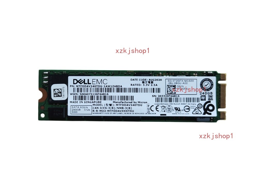 Dell T2GFX Micron 5300 BOOT MTFDDAV240TDU 240GB 6Gb/s TLC M.2 2280 M.2 SATA SSD