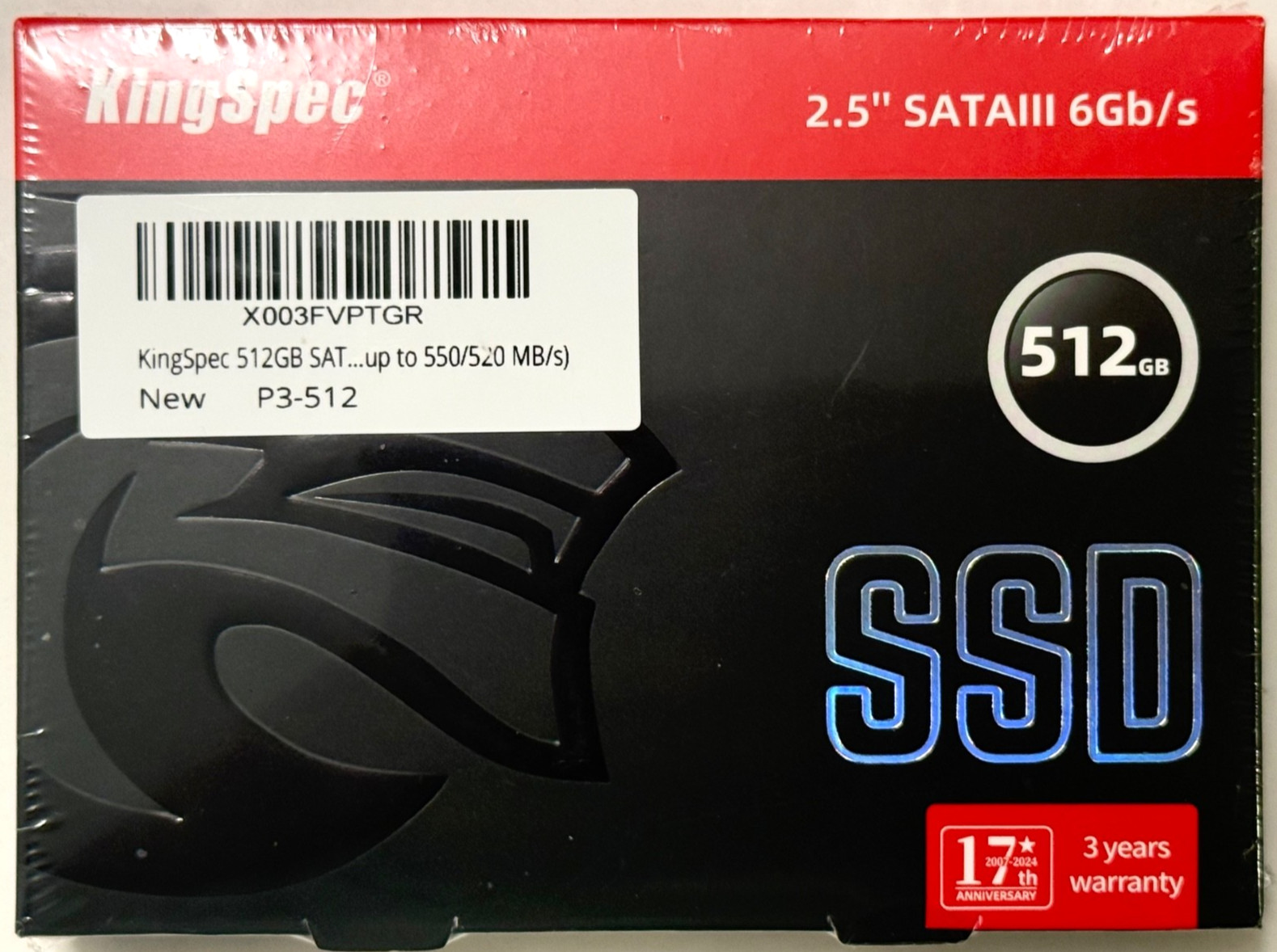 New KingSpec 2.5" SATA SSD 512GB SATA III Solid State Drive BNIP PRIORITY