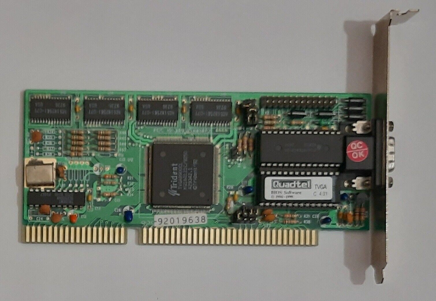 HIS 8900CL 4x256 ISA Graphics Card (Trident TVGA8900CL-B, 1MB, Retro, 1993)