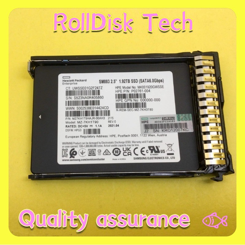 NEW HPE/Samsung 2.5"Replace P05938-B21 P08572-001 1.92TB SATA 6G G10 Server SSD