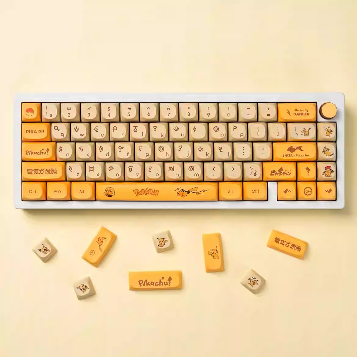 Pokémon Pikachu Keycaps set PBT Dyesub for Cherry MX Mechanical Keyboards MA