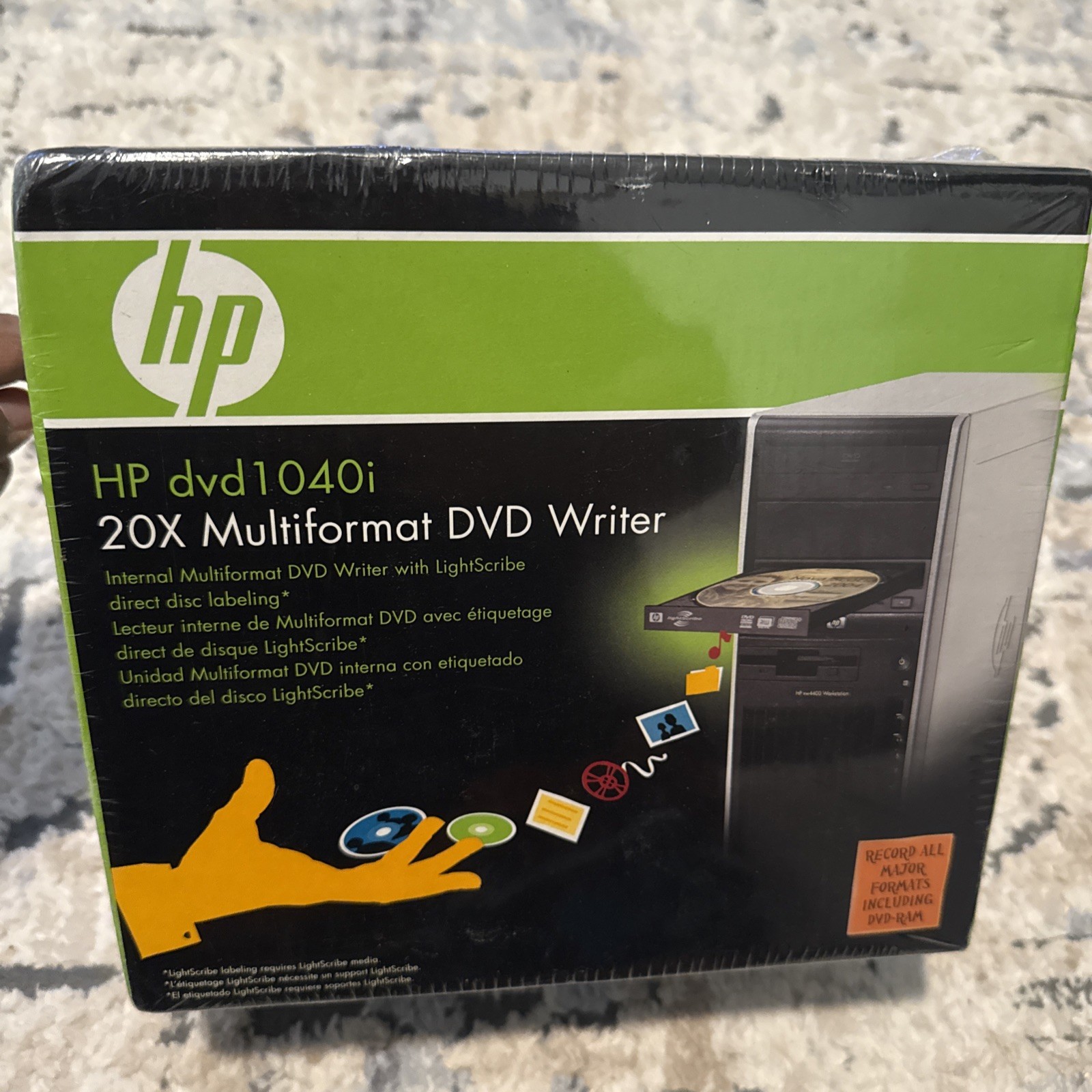 HP® dvd1040i 20x Multiformat DVD Writer Lightscribe Direct Disk Labeling New