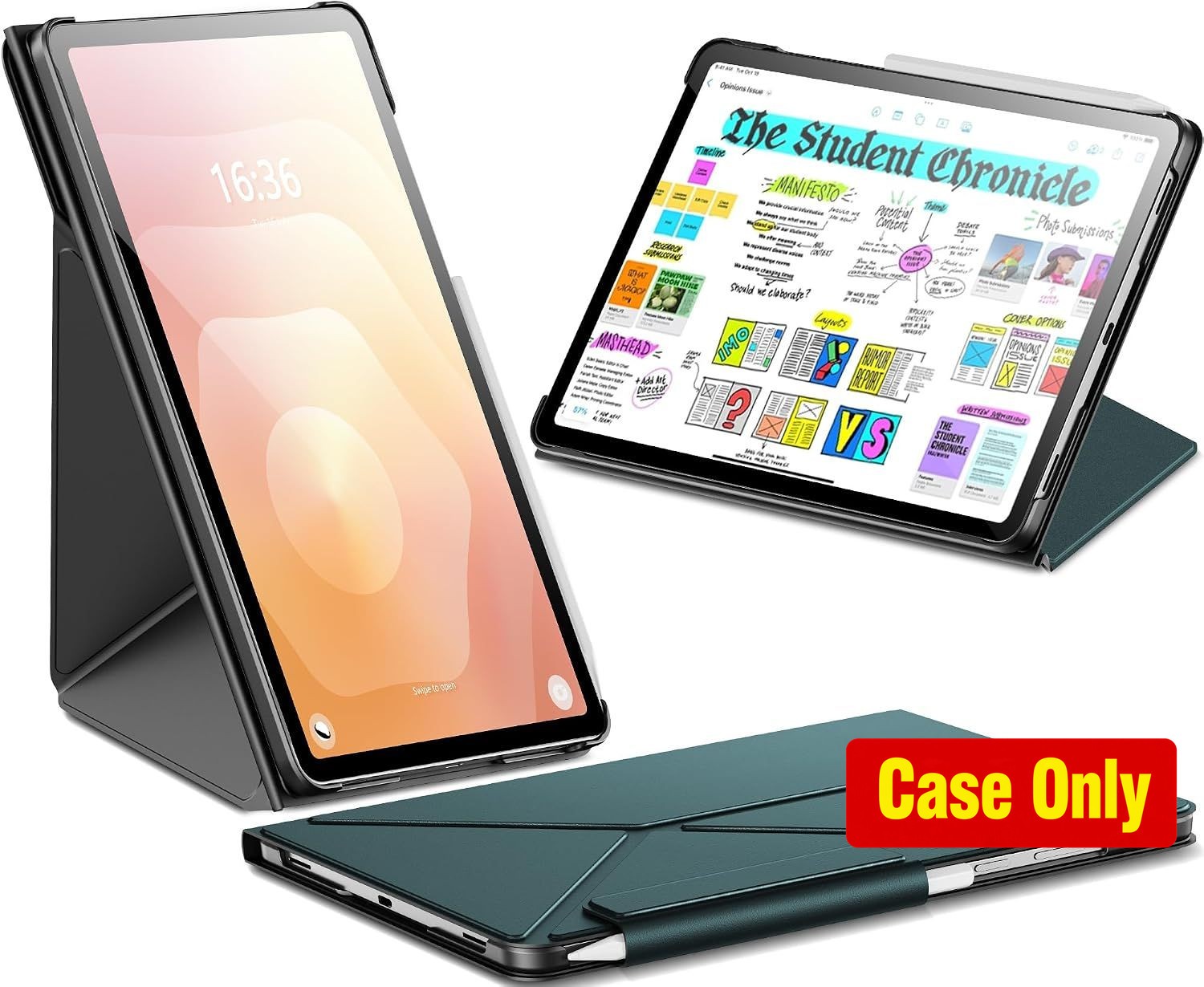 Slim Case for Tab S11 2025 11 Inch, Magnetic, Multi-Angle Stand, Midnight Green