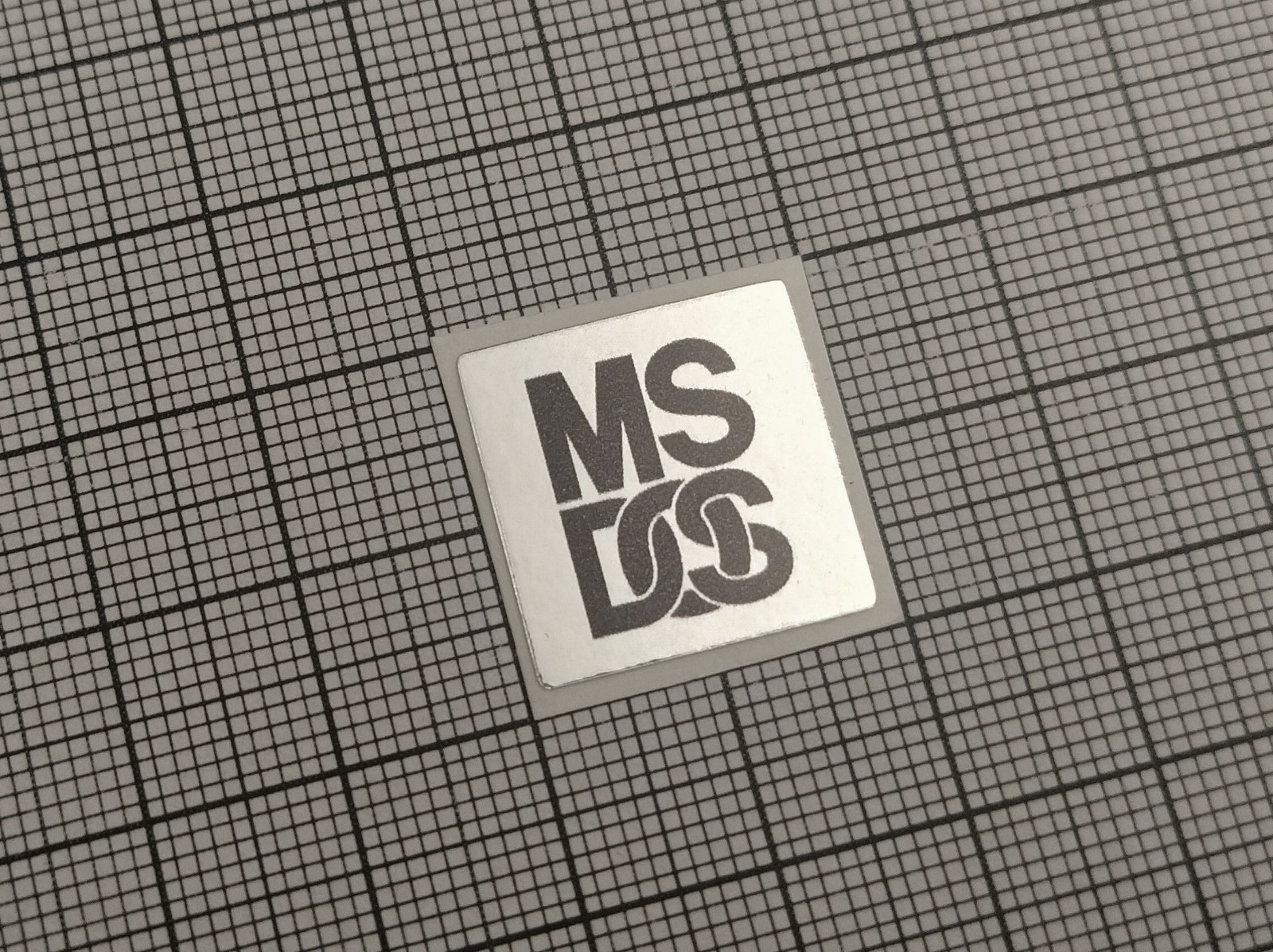5 x Silver & Black MS-DOS Stickers For The Computer Case