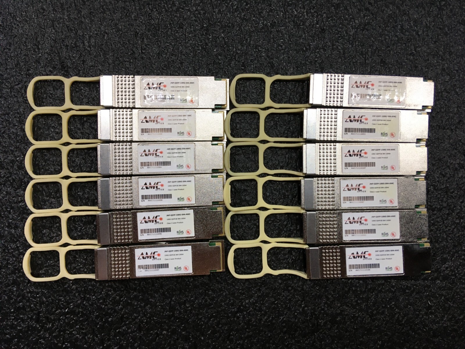 Lot of 12 AMC  JNP- QSFP-100G-SR4-AMC QSFP28 SR4 100M Transceiver