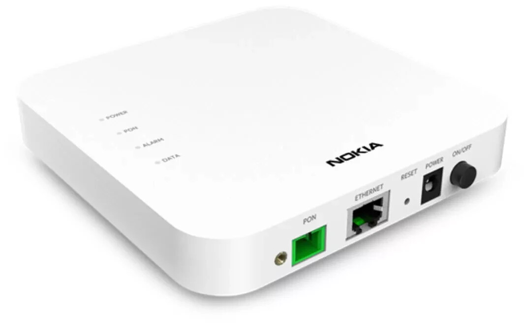 Nokia 3FE49328AA XS-010X-Q XGS PON ONT 1x 100M/1G/2.5G/5G/10G US power plug