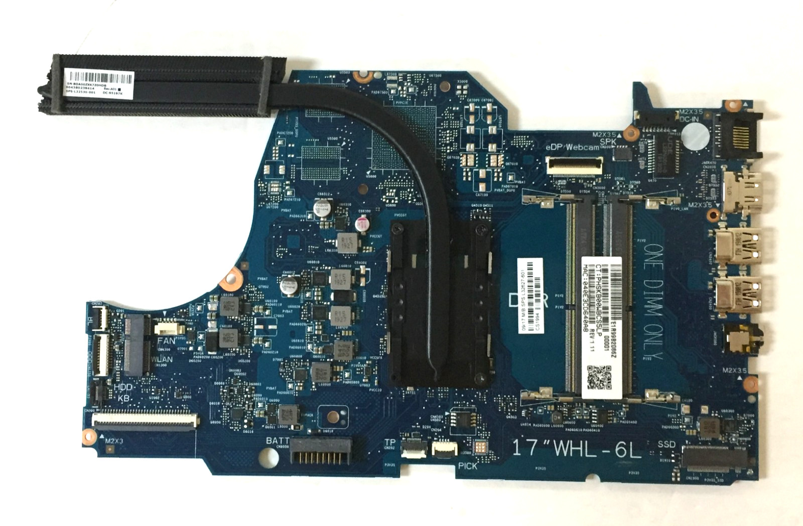 *GENUINE* HP 17-by1956cl 17-BY Laptop i5-8265U Motherboard L32627-601