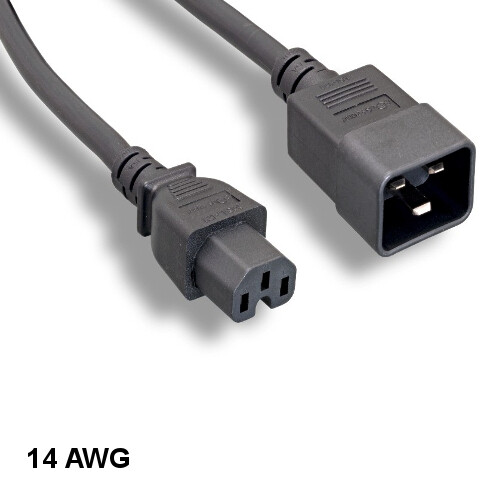 10x 10ft Black Heavy Duty Power Cord IEC-60320 C15/C20 14AWG 15A/300V PDU UPS