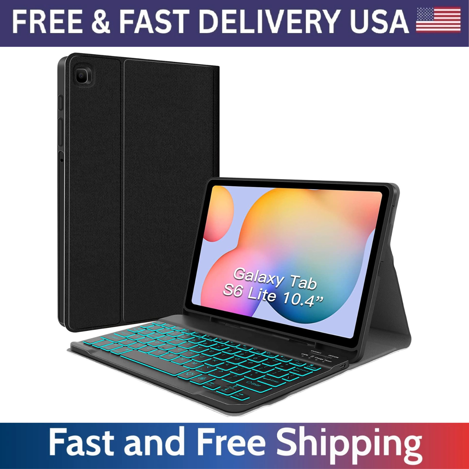 Samsung Galaxy Tab S6 Lite 10.4" Case with Wireless Keyboard & S Pen Holder