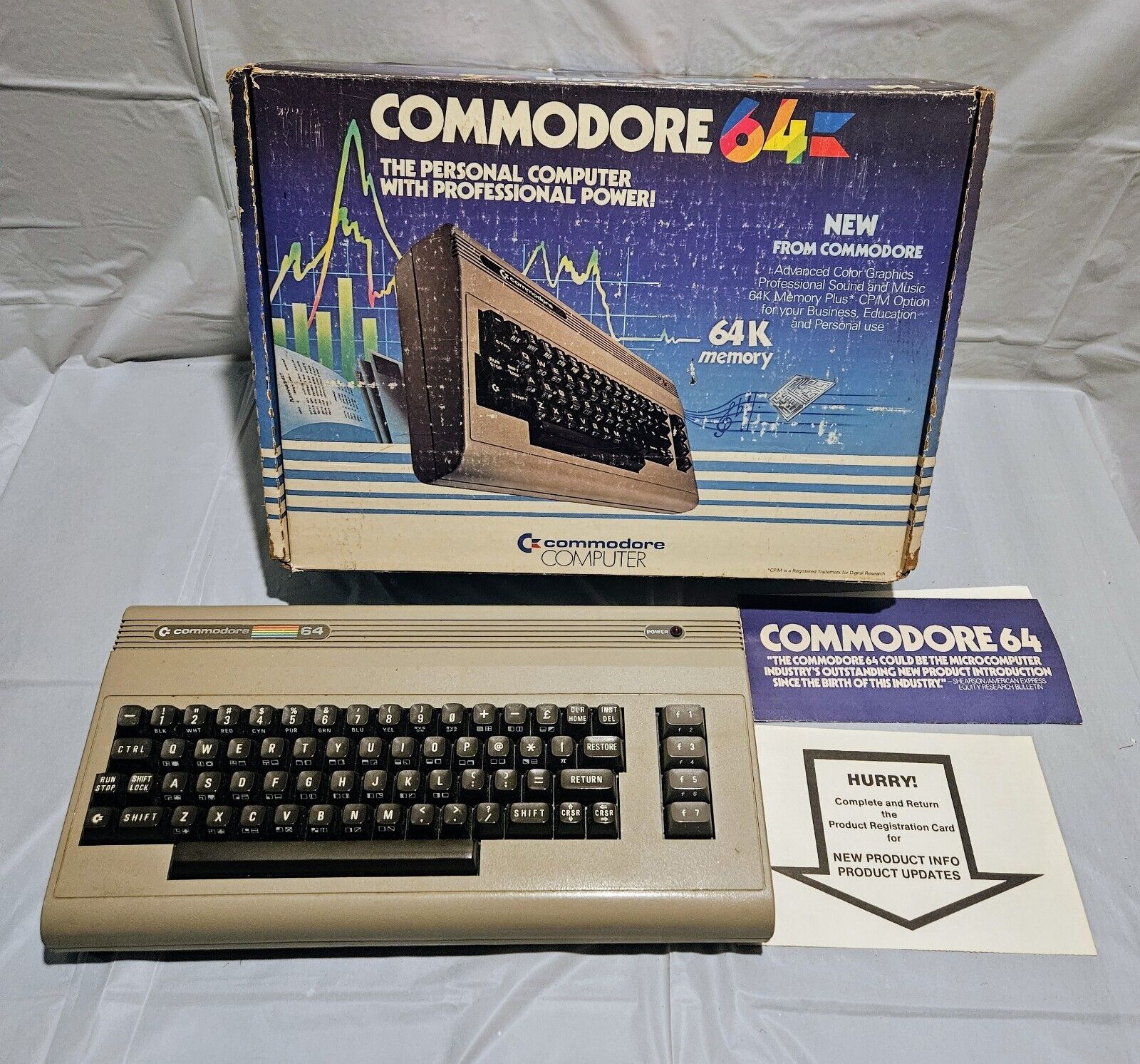 Vintage Commodore 64 Personal Computer w/Box (No Cords)