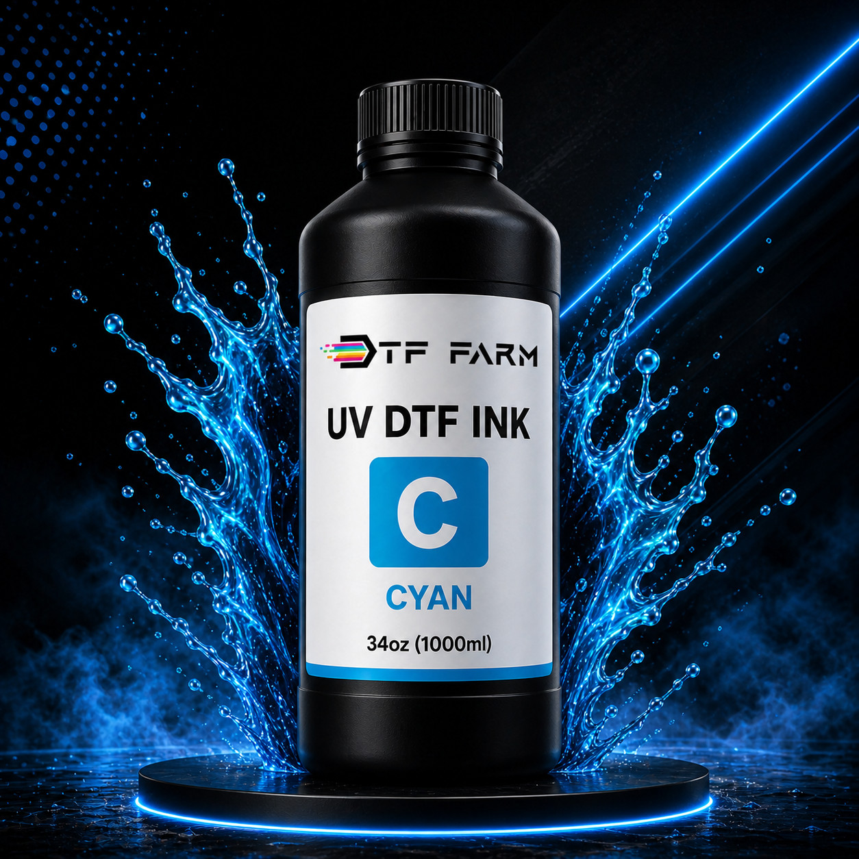 UV DTF Ink Black 34oz (1000ml) Premium UV Ink for UV Printer Epson i3200 XP600